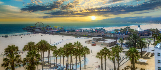 Santa Monica pier California  - obrazy, fototapety, plakaty