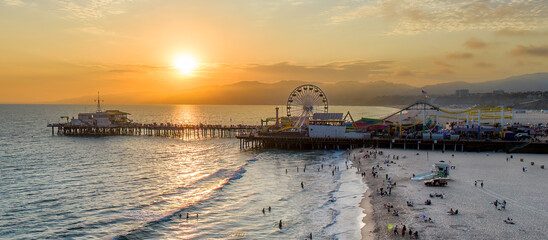 Santa Monica pier California - obrazy, fototapety, plakaty