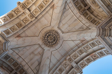 Detail of Augusta arch in downtown Lisbon 