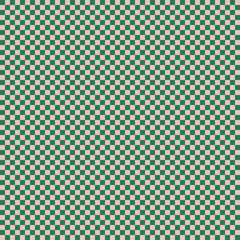Checkerboard green pink vector seamless pattern. Geometric abstract background. Checkered surface design.