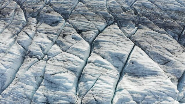 Abstract aerial view of Aletsch Glacier ice formation, Valais, Switzerland.
