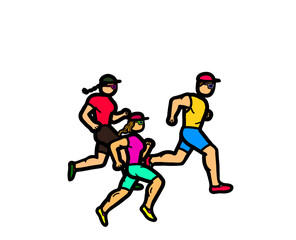 Fototapeta na wymiar A group of athlete running marathon exercise.