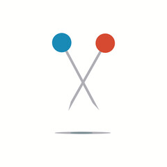 Hair pins icon. Simple flat logo of hair pins