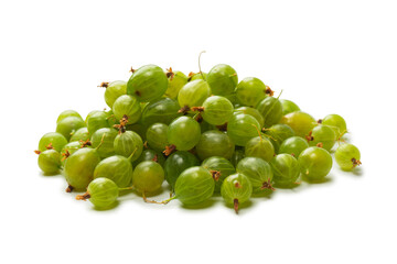 A group of gooseberries isolated on a white background.