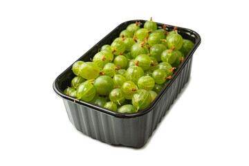 A group of gooseberries isolated on a white background.