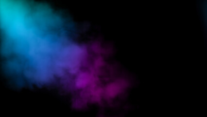 Bright multicolored smoke on a black background, retro design, abstract background - 521284973