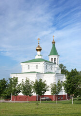 Fototapeta na wymiar Orthodox church of the Intercession of the Holy Mother of God in the city of Polotsk, Belarus