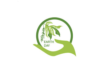 Illustration Vector graphic of Green world environment logo with hand care fit for earth day elements logo design etc.