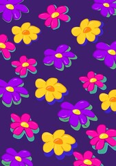 Minimalistic flowers illustration for background and wallpaper.
