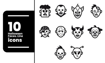 Set of Halloween Costume Masks