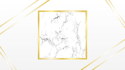 white marble invitation background golden details in vector format