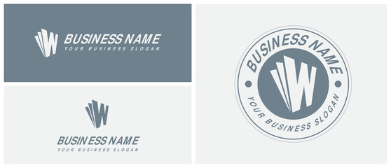W paper logo with stationery, business cards and social media banner designs