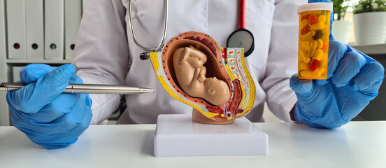 Gynecologist recommends medication pills for baby embryo