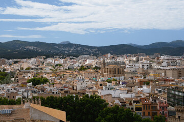 Fototapeta na wymiar Panorama of Palma - the capital and largest city of the autonomous community of the Balearic Islands (Mallorca, Spain) 