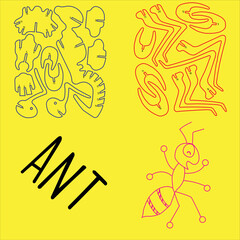 WORKING ANT, READY TO CUT IN VARIOUS MATERIALS, CARDBOARD, MDF, FOAMI.