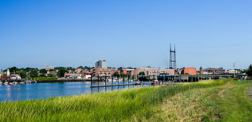 Downtown panorama view from Veterans park in summer day