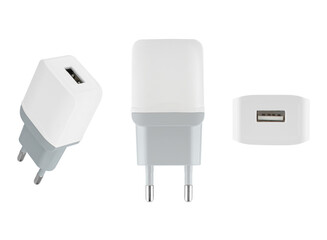 power adapter for phone tablet, phone accessory on white background