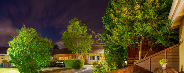 Houses at night