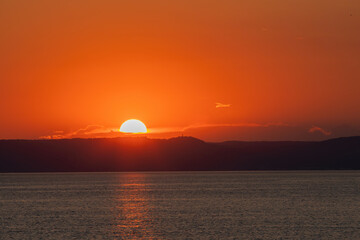 scenic sunset over the adriatic sea