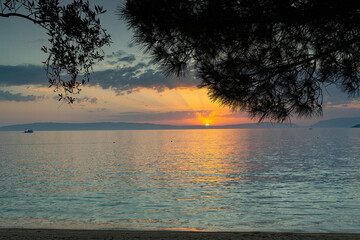Fototapeta na wymiar scenic view of a sunset over the adriatic sea