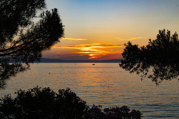 scenic view of a sunset over the adriatic sea