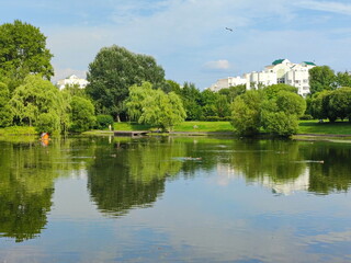 Summer landscape on Chernevsky pond