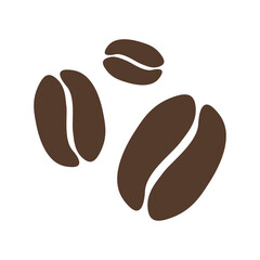 Icon Set of Brown Coffee Beans with Organic Smooth Shape. Vector Image.