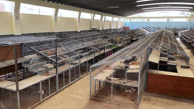 An empty market stall
