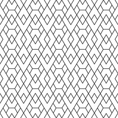 Geometric seamless pattern. Repeated abstract texture. Modern triangle geo patern. Repeating contemporary geometry design for prints. Repeat black line on white background. Vector illustration