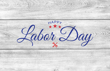USA Labor Day background on wood