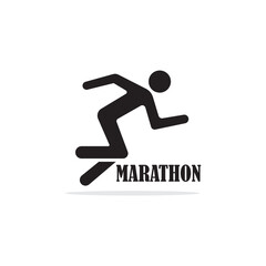 Fototapeta na wymiar run marathon icon logo vector design template
