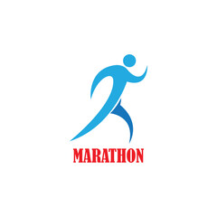 run marathon icon logo vector design template