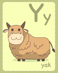 Alphabet flashcards Y with pictures