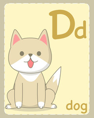 Alphabet flashcards D with pictures