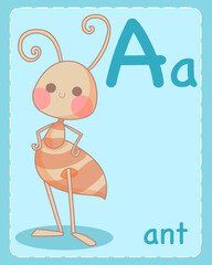 Alphabet flashcards A with pictures