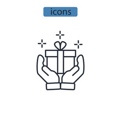 Gifts icons  symbol vector elements for infographic web