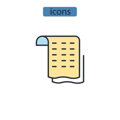 Receipt icons  symbol vector elements for infographic web