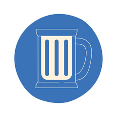 blue beer mug on circle