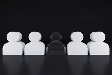 Be different, one transparent man among white color people