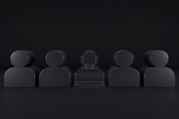 Be different, one transparent man among black color people