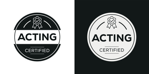 Creative (Acting) Certified badge, vector illustration.