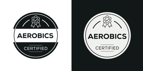 Fototapeta na wymiar Creative (Aerobics) Certified badge, vector illustration.