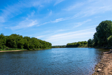 Fototapeta na wymiar beautiful summer landscape. The Dnieper River in Belarus.