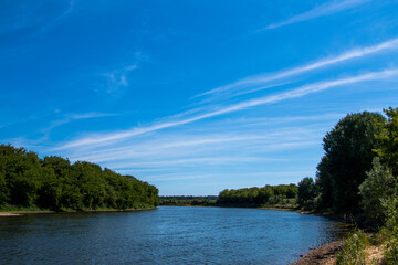 beautiful summer landscape. The Dnieper River in Belarus.