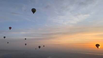 hot air balloon over Luxor