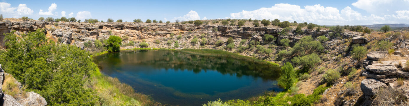 Panorama of Montezuma's Well Cliff Dwellings where the Hopi Native Americans Lived