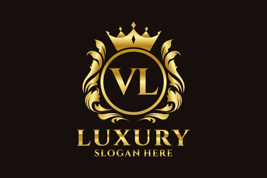 Initial VL Letter Royal Luxury Logo template in vector art for luxurious branding projects and other vector illustration.