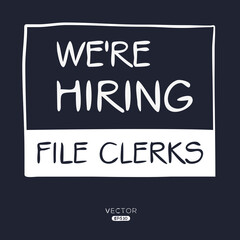 We are hiring (File Clerks), vector illustration.