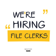 We are hiring (File Clerks), vector illustration.