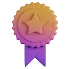 3d star award badge icon